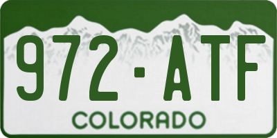 CO license plate 972ATF
