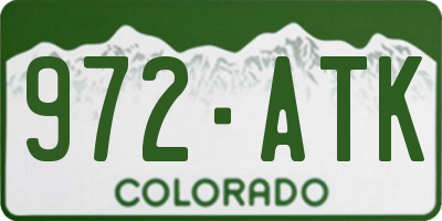 CO license plate 972ATK