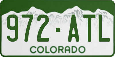 CO license plate 972ATL