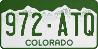 CO license plate 972ATQ