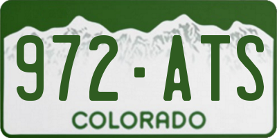 CO license plate 972ATS