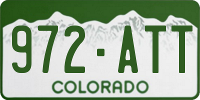 CO license plate 972ATT