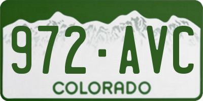CO license plate 972AVC