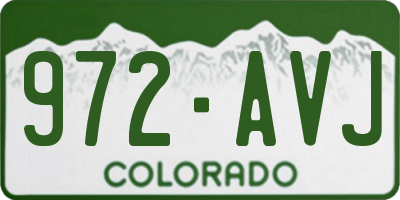 CO license plate 972AVJ