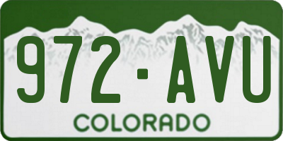 CO license plate 972AVU