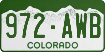CO license plate 972AWB