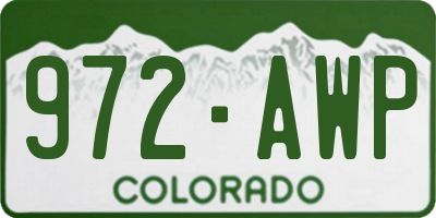 CO license plate 972AWP