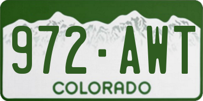 CO license plate 972AWT