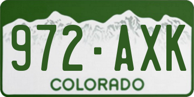 CO license plate 972AXK