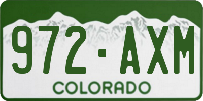 CO license plate 972AXM