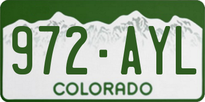 CO license plate 972AYL