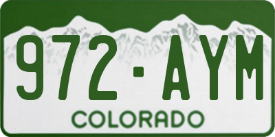 CO license plate 972AYM