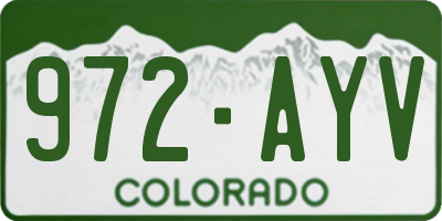 CO license plate 972AYV