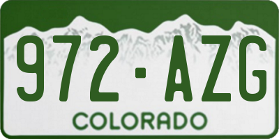 CO license plate 972AZG