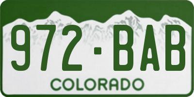 CO license plate 972BAB