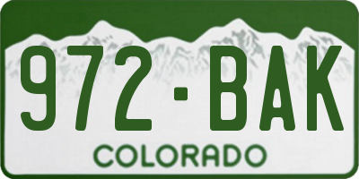 CO license plate 972BAK