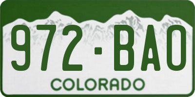 CO license plate 972BAO