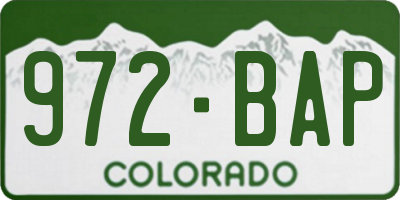 CO license plate 972BAP