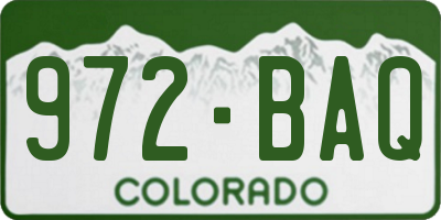CO license plate 972BAQ