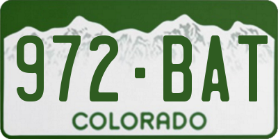 CO license plate 972BAT