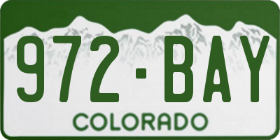 CO license plate 972BAY