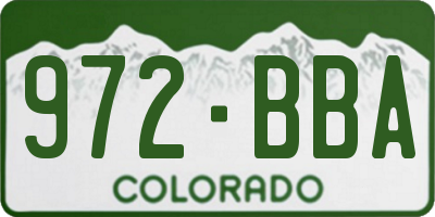 CO license plate 972BBA