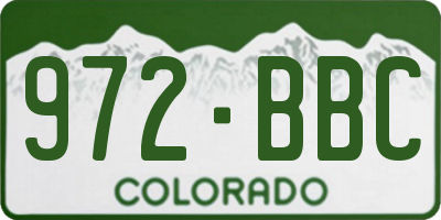 CO license plate 972BBC