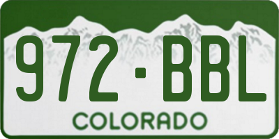 CO license plate 972BBL