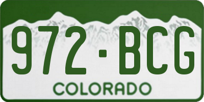 CO license plate 972BCG
