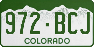 CO license plate 972BCJ