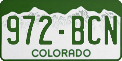 CO license plate 972BCN