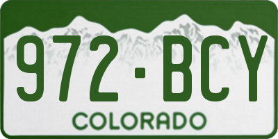 CO license plate 972BCY
