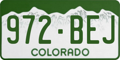 CO license plate 972BEJ