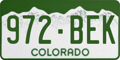 CO license plate 972BEK