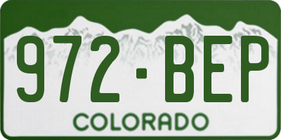 CO license plate 972BEP