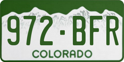 CO license plate 972BFR