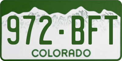 CO license plate 972BFT