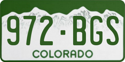 CO license plate 972BGS