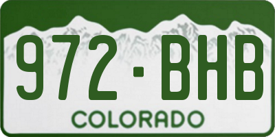 CO license plate 972BHB