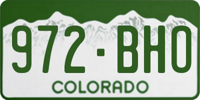 CO license plate 972BHO