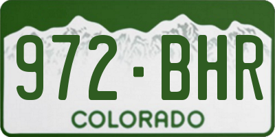 CO license plate 972BHR