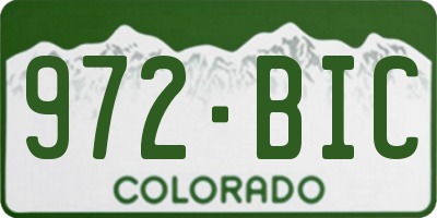 CO license plate 972BIC
