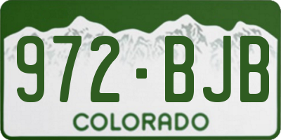 CO license plate 972BJB