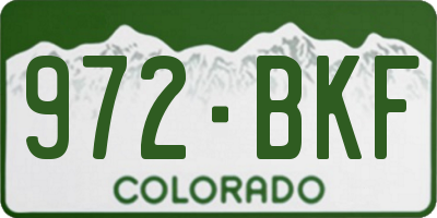 CO license plate 972BKF