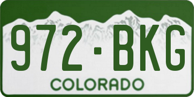 CO license plate 972BKG