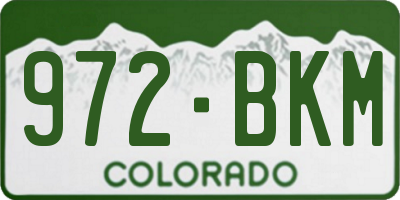 CO license plate 972BKM