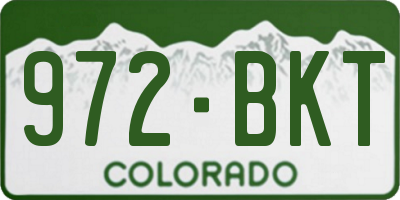 CO license plate 972BKT