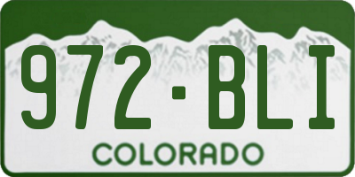 CO license plate 972BLI