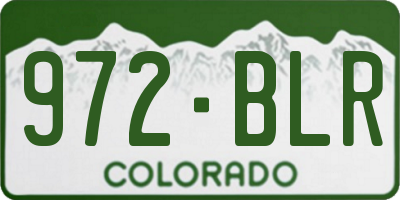 CO license plate 972BLR