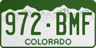 CO license plate 972BMF